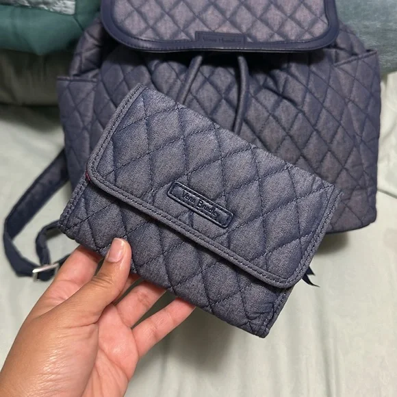 Vera Bradley Quilted mini Backpack w/ Wallet - Picture 2 of 7